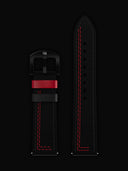 Black & Red Leather Strap (Adjustable)