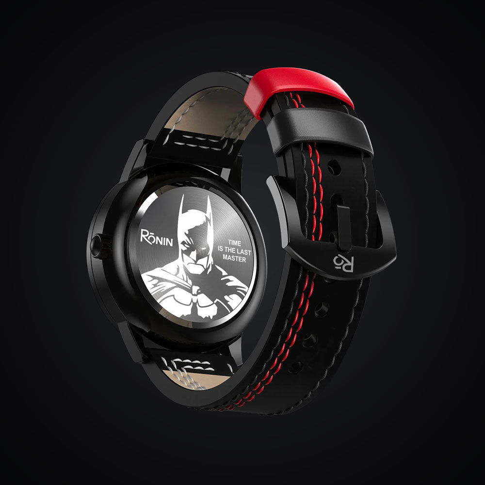 Black & Red Leather Strap (Adjustable)