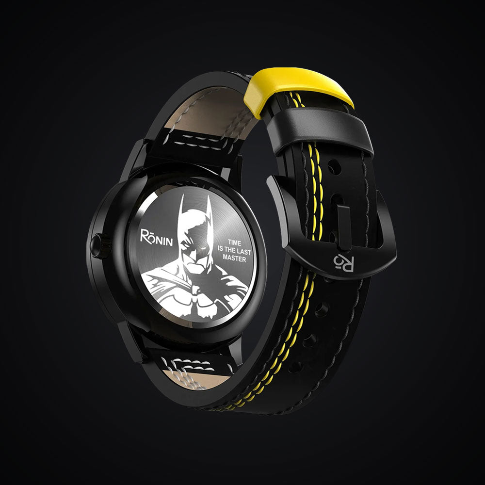 Black & Yellow Leather Strap (Adjustable)