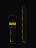 Black & Yellow Leather Strap (Adjustable)
